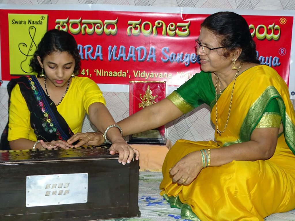 Teaching Harmonium Music at Swara Naada Sangeeta Vidyalaya Hubbali