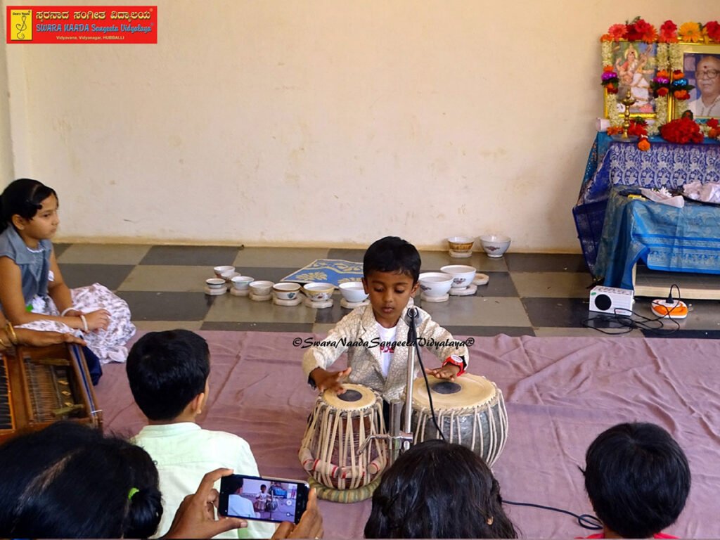 Teaching Tabla at Swara Naada Sangeeta Vidyalaya Hubbali